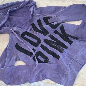 XS Victoria’s Secret PINK VINTAGE 2013 logo purple hoodie
